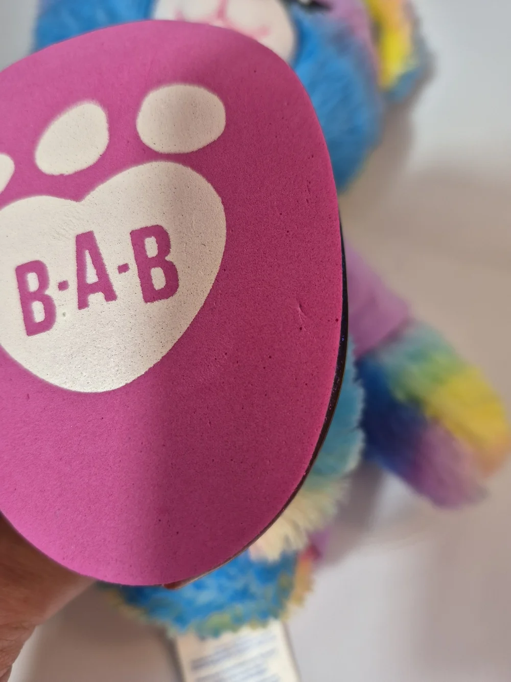 B.A.B Rainbow Sparkle Teddy Bear  tie die fur With Cloths